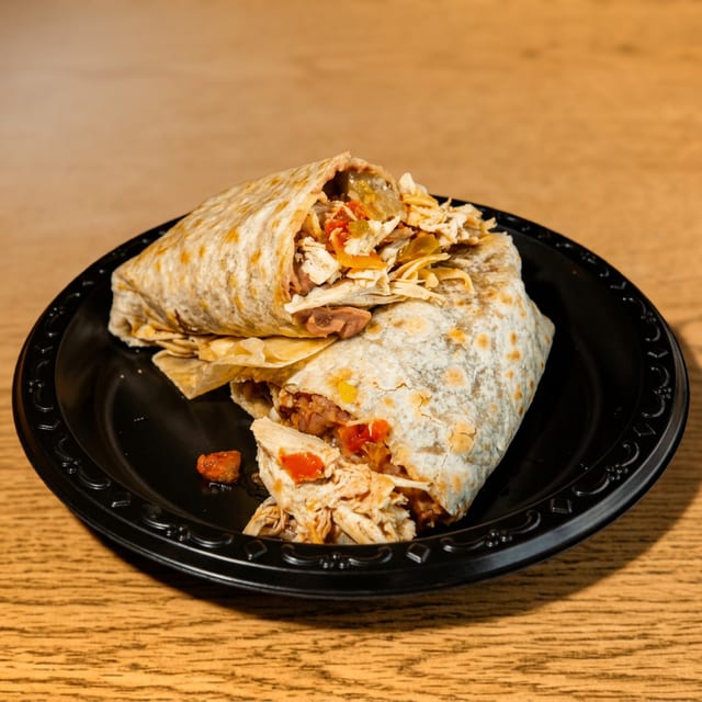 Shredded Chicken Burrito.