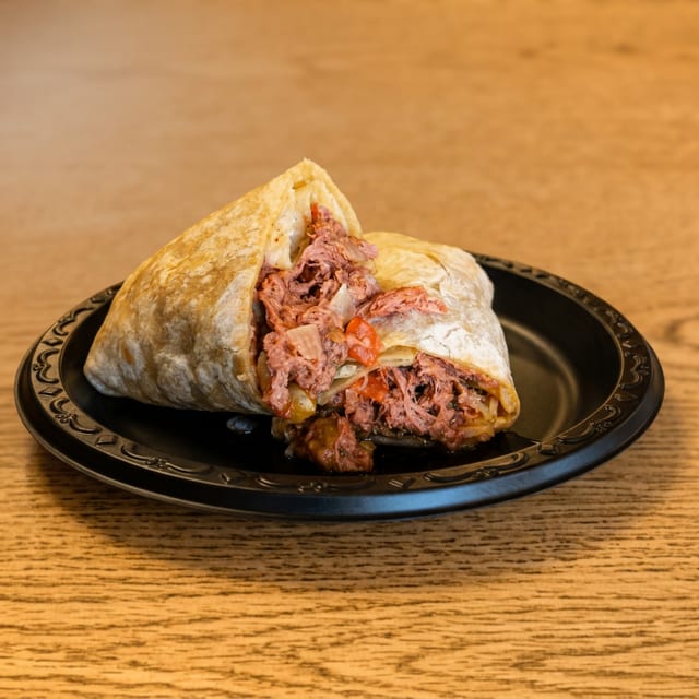 Shredded Beef Burrito.